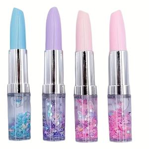 TEMU 4개 세트 멀티 컬러 립밤 볼펜, 부드러운 필기감, 컴팩트하고 가벼움, 풍부한 색상, 창의적인 문구류 볼펜, 립스틱 모양 선물 펜, 학생용 학용품 및 사무용으로 적합.