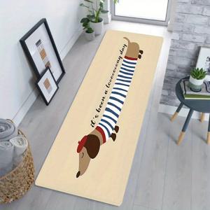 TEMU 1개 만화 개 패턴 긴 매트, 플란넬 소재, 미끄럼 방지 백킹, 휴일 장식, 다른 사람을 위한 선물, 복도, 침실, 주방, 세탁실, 욕실 다중 지역 장식용 바닥 매트, 복도 러너 러그, 러너 카펫, 러너 복도 미끄럼 방지, 러너 카펫 복도, 카펫, 주방 러너 카펫, 주방 바닥 매트