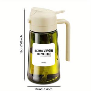 TEMU 다용도 유리 오일 스프레이 및 디스펜싱 병 - 조절 가능한 노즐과 라벨 스티커가 있는 요리용 올리브 오일 스프레이 - 건강한 요리, 베이킹 및 에어프라이기 사용을 위해 유출 및 누출 방지 디자인 - Y를 위한 스타일리시한 필수품