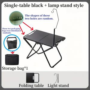 TEMU 캠핑 및 낚시 용품을 위한 휴대용 다기능 경량 접이식 테이블, 금속 샌블라스트 공정, 방수, 방지, 매트 텍스처, 안정적인 구조 디자인 바베큐 테이블 식사 테이블 - 다양한 스타일로 제공, 야외 캠핑, 하이킹, 여행, 해변, 휴일 축제 피크닉 바베큐, 낚시 스케치 등에 적합