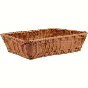 TEMU 빵, 야채, 과일, 스낵 보관에 적합한 직사각형 바구니 1개. 이 다용도 바구니는 거실과 주방의 아이템 정리를 위해 이상적이며, 브라운 색상의 디자인으로 덮개가 없는 형태입니다.