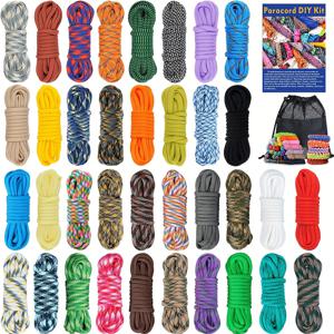 TEMU 36색상 10피트 꼬임 로프 세트 - 다용도 직조 코드, 만들기용 걸이 로프 및 개 목걸이 지침서 포함, 창의적인 선물 아이디어