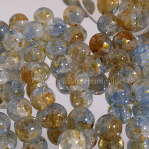 TEMU 50개 딥 씨 트와일라이트 유리 구슬 - 네이비 & 매트 옐로우 듀얼톤 그라데이션, 10mm 대형 스노우플레이크 크랙 텍스처, 빈티지 주얼리 만들기용 DIY 목걸이, 귀걸이, 팔찌 - 우아한 진청에서 옐로우 컬러 전환 - 해안풍, , 고딕 스타일 공예에 이상적, 핸드메이드 액세서리, 스타일, 아티산 장식품 제작용 유리구슬