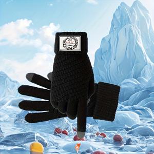 TEMU 겨울용 터치스크린 장갑, 두꺼운 니트 드라이빙 미튼 통기성 사이클링 장갑 남녀공용 아웃도어 스포츠