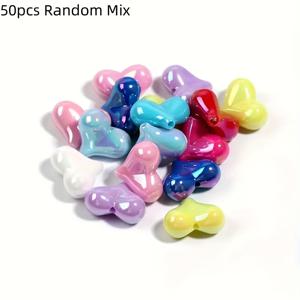 TEMU 50개 16.6mm*12.1mm 다양한 무지개 하트 모양 아크릴 장식 보석 만들기 - 내구성, 광택, 목걸이, 팔찌, 귀걸이, 열쇠고리 - 데이, 결혼식, 추수감사절 액세서리, 보석 만들기 용품 | 생동감 있는 액세서리 | 내구성