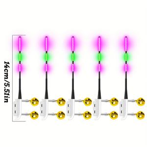 TEMU 5개 낚싯대 팁 라이트 (벨 포함), 핸드 로드, 캐스팅 로드, 해안 로드 및 바다 로드에 적합. 물고기가 물고기를 물어 뜯을 때 색상이 변하며, 야간 낚시에 적합한 빛나는 막대가 특징이며, 높은 눈에 띄는 성능을 갖고 있어 낚시 애호가에게 이상적이며, 미끄럼 방지 기능을 제공합니다.