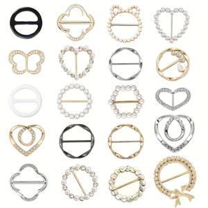 TEMU 20개 스카프 링 및 슬라이더, 스카프용 스카프 링 클립, 여성용 티셔츠 타이 클립, 골드와 실버리 라운드 허리 클립 스카프 버클 티셔츠 클립, 루즈한 옷 액세서리용