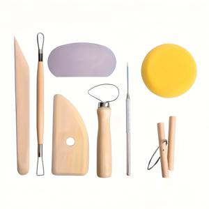TEMU 8피스 세라믹 도자기 도구 세트 - 나무 재질, 클레이 & 왁스용 조각 조형 키트, 무전원 공예 액세서리