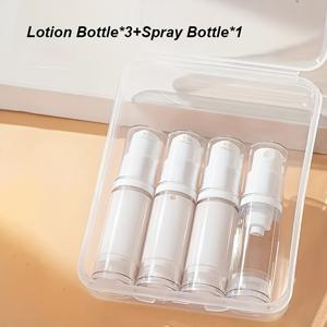 TEMU 4개/1세트 투명 리필 병, 빈 여행용 플라스틱 병, 에센스, 오일, 향수, 청소용액을 위한 작은 리필 액체 홀더, 흰색 스프레이 캡 포함, 여행용 병 세트 필수품, 여행 액세서리, 여행 필수품, 컴팩트 디자인, 슬림한 포장, 누수 방지 디자인, 내구성 있는 플라스틱, 리필 컨테이너, 여행용 컨테이너, 여행자, 홈 오거나이저