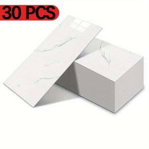 TEMU 30.48cm X 60.96cm 자체 접착 대리석 스티커 30장 - 제거 가능한 흑백 패턴, 벽, 바닥, 주방 및 욕실 장식에 적합. 간단하고 우아한 장식 선택, 쉬운 타일 설치