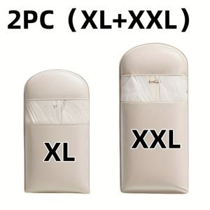 TEMU 2개 다운 재킷 압축 먼지 커버 옷장 옷 먼지 가방, 새로운 투명 창문 걸이 가방 자동 압축 지퍼 - 40% 압축, 침실, 집, 기숙사에 적합, 다운 재킷, 정장, 셔츠 및 기타 의류 보관 가능