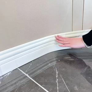 TEMU 1롤 (2m/78.74인치) 접착식 PVC 베이스보드 & 벽 트림 - 도구 불필요, 간편한 스냅온 설치, 부드러운 화이트 내구성 PVC 소재, 둥근 모서리 보호 기능, 바닥, 캐비닛, 타일용 - 장식 트림, 바닥 보호, 스크래치 방지, 페인트 가능 표면, 모던 홈 데코 (베이지, 그레이, 블랙, 화이트) - DIY에 이상적