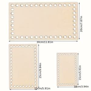 TEMU 3개의 직사각형 나무 코바늘 바구니 받침대 세트 (3가지 사이즈의 빈 나무 판 포함). 이 키트는 코바늘 가방, 바구니, 핸드백, 홈 데코 프로젝트 제작에 적합합니다.