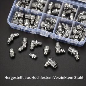 TEMU 45개 세트 M6/M8/M10 남성 커넥터 포함 유압 윤활기 키트 (/45°/90° 각도) - 자동차 및 유압 시스템용 고강도 유압유
