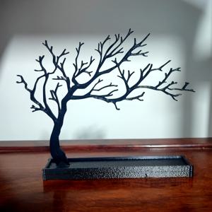 TEMU 3D 프린팅 나무 모양 주얼리 정리함 - 클래식 블랙 플라스틱 다용도 디스플레이 스탠드, 목걸이, 반지, 팔찌 보관에 적합 - 우아한 홈 데코 및 파티 선물, 조립 불필요, 내구성 좋은 보관 솔루션, 주얼리 디스플레이