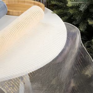 TEMU 1롤 와이드 크리스마스 트리 메쉬 리본 테이프 - 반짝이는 패브릭과 시스루 네팅, DIY 크리스마스 트리, 웨딩, 연중 휴일 장식에 적합 (와이드 폭, 전원 불필요) - 계단, 난간용 반짝이는 장식