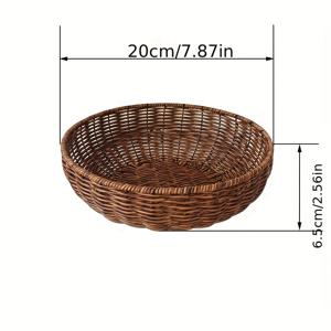 TEMU 원형 정리 바구니 - 튼튼한 받침대가 있는 천연 직조 수납함, 다용도 가정 사무실, 주방, 침대 옆 선반, 옷장 정리함 - 내구성이 뛰어나고 세척이 용이한 디자인, 선반 바구니, 보관함, 정리 수납함, 보관 바구니, 수납 바구니