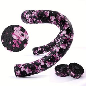 TEMU 크로스보더 로드 바이크 핸들바 테이프, 해골 패턴 그라데이션 핸들바 테이프, 미끄럼 방지, 먼지 방지, 초경량 핸들바 테이프, 편안하고 통기성 좋음, PU 소재, 충격 흡수 자전거 액세서리, 사이클링 장비|자전거