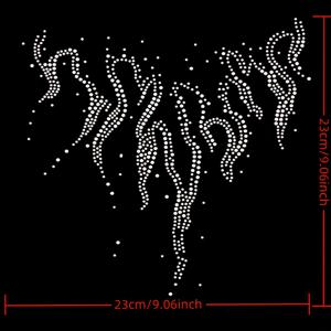 TEMU 화이트 핫픽스 라인스톤 아이언온 어플리케 패치 - 불꽃 & 불꽃 모티프 라인스톤 DIY 열전사 트랜스퍼, 재킷, 드레스, 가방, 모자용 - 반짝이는 의류 및 액세서리 장식 (재봉 불필요)