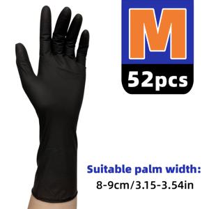 TEMU 52개 검정 니트릴 가정용 장갑, 12인치 재사용 가능, 타투, 네일 아트, 헤어 스타일링, 페인팅, 애완 동물 목욕, 주방 & 욕실 일상 청소용 – 필수 휴일 선물|네일아트