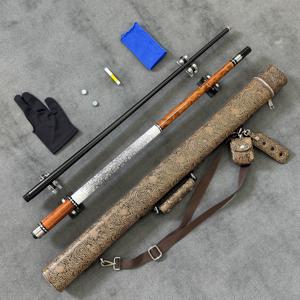 TEMU 5개 수제 엠보싱 큐 케이스 세트 - 골든 브라운 카본 파이버 풀 큐 (12.5mm 팁 포함), 액세서리 5개 포함, 크리스마스, 발렌타인데이, 할로윈, 새해, 설날 선물로 완벽, 풀 큐 액세서리, 크리스마스 선물로 최고