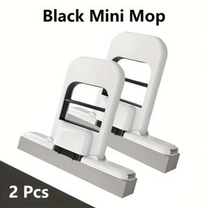 TEMU 2개 미니 접이식 탁상 걸레, 한 손 스퀴즈 핸들 & 튼튼한 스펀지 헤드 - 주방 조리대, 욕실 타일, 유리 등 습식/건식 다용도 표면 청소|물걸레청소기
