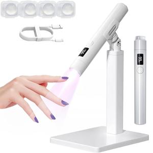 TEMU 3-in-1 핸드헬드 네일 라이트 키트 - LCD 디스플레이가 있는 휴대용 스탠드 - 홈 DIY 매니큐어용 무선 LED 네일 램프