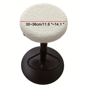 TEMU 1개 두꺼운 플러시 원형 스툴 커버, 레스토랑 바 의자용 - 탄성 밴드 잠금, 세탁기 사용 가능, 현대적인 디자인, 일체형 구조