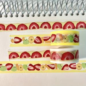 TEMU 2개입 딸기 시리즈 와시 테이프 | 케이크 및 디저트 저널링용 장식 테이프 롤