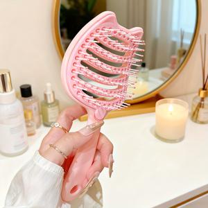 TEMU 플러피 헤어드레싱 빗, 두피 마사지 및 헤어 케어용 헤어 브러시, 곱슬머리와 헤어용 디탱글링 브러시, 젖은 머리용 브러시, 모든 헤어 타입을 위한 여성용 헤어 브러시