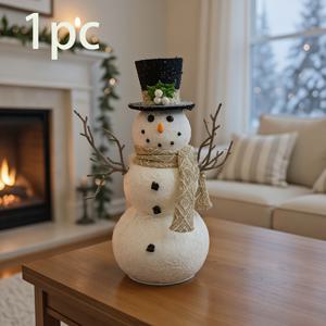 TEMU 1개 13.78인치 수제 정교한 검은색 탑햇 샴페인 로마스 스카프 눈사람 장식 - 크리스마스, 할로윈, 추수감사절 및 겨울 홈 데코에 적합, 최고의 크리스마스 장식, 완벽한 추수감사절 선택, 전기 필요 없음, 계절 장식,휴일 장식,축제 스타일,우아한 장식,원단 소재,장식용 액세서리,파티 플래너,선물 구매자