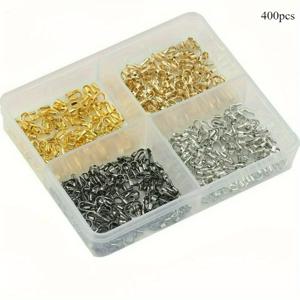 TEMU 400개 U자형 버클 - 높은 색상 유지 구리 재질, 팔찌, 발찌, 목걸이 & 주얼리 액세서리용 와이어 연결 버클, 신발끈 버클, 주얼리 제작 용품 | U자형 버클 | 내구성 좋은 주얼리 부품