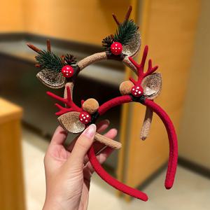TEMU 1/2개 여성용 크리스마스 사슴뿔 머리띠 - 달콤하고 귀여운 헤어 액세서리, 빨간색 & 초록색 뿔, 크리스마스 파티 & 겨울 행사에 완벽, 크리스마스 머리띠, 축제 헤어피스, 장난기 넘치는 디자인, 튼튼한 헤어피스, 헤어 밴드, 헤어악세사리, 헤어밴드 여성, 여성 머리띠, 헤어악, 머리띠 여성