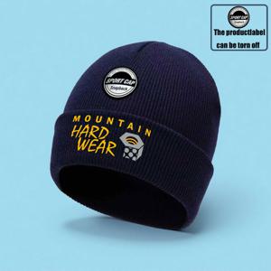 TEMU 겨울용 따뜻한 니트 모자 - 마운틴 하드웨어 로고 & 기어 그래픽, 고탄력 내구성 아웃도어 비니, 하이킹, 캠핑, 추운 날씨용 - 가볍고 따뜻함 (세탁기 사용 가능, 가을/겨울) - 호환 가능|등산모자