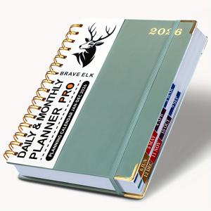 TEMU 2026 듀얼 라인 스파이럴 플래너 - 1년 400페이지 - 효과적인 주간 및 월간 계획 - 학습 및 업무 생산성을 향상 - 노트북 - 시간 관리 - 개인 계획