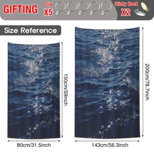 TEMU 1개 반짝이는 바다 물결 태피스트리 - 반투명 쉬폰 벽걸이 장식, 바다 물결 포함, 거실, 침실, 발코니용 빛 필터 창문 커튼 - 수평 해양 아트 장식, 그린, 퍼플, 핑크, 옐로우, 오렌지, 레드, 브라운