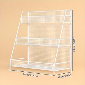 TEMU 패션 메탈 데스크탑 정리대, 계단식 디스플레이 랙, 홈 데스크탑 아이템용 - 독립형 리본 홀더 및 아이템 디스플레이, 실용적인 랙, 재봉 보관, 책장, 주방 액세서리, 주방 정리 및 보관, 주방 보관 랙, 벽 랙, 주방 랙, 벽 랙, 랙, 공간 절약 디자인,세련된 정리함,내구성 있는 정리함,수납 선반,공예 애호가