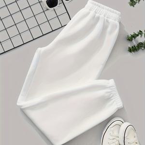 TEMU 여성용 겨울 따뜻한 테이퍼드 팬츠 - 와이드 레그 테이퍼드 앵클 팬츠, 탄력 있는 허리 & 포켓, 블랙 캐주얼 우아한 팬츠, 오피스용 - 세탁기 사용 가능 (노쇼) 타이츠