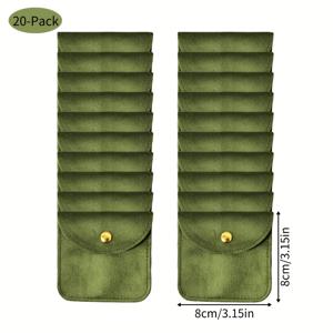 TEMU 20개 벨벳 스냅 클로저 주얼리 정리 가방 - 멀티 컬러 (핑크, 그린, 레드, 틸, 골드) - 스크래치 방지 휴대용 주얼리 보관 상자 (귀걸이, 반지, 시계) - 가정 정리 & 여행 필수품|반지|링귀걸이