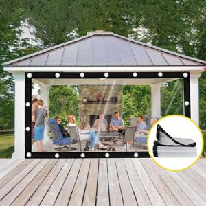 TEMU 투명 방수 타프, 야외 정원 비닐 커버, 4mil 내구성 비닐 타포린, 파티오, 닭장, 현관, 캐노피, 식물, 캠핑용