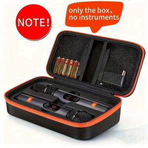 TEMU JBL PARTYBOX 무선 마이크 호환, 듀얼 카드 슬롯 EVA 보관 가방, 부드러운 지퍼, 충격 흡수 및 낙하 보호 기능의 하드 쉘 보호, 가정용 보관 및 일상 사용에 적합 (보관 가방만 포함), 전자제품 운반 케이스,액세서리 정리 가방,하드 쉘 케이스,부드러운 지퍼 클로저,낙하 보호 가방,휴대용 오디오 사용자,Jbl 파티박스 소유자들