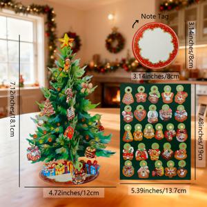 TEMU 1개 인절미 남성 크리스마스 트리 카드 - 인절미 남성, 장식품 & 사탕 캔으로 구성된 축제 분위기의 장식, 크리스마스 파티, 초대장 및 메모 카드에 완벽, 크리스마스 장식
