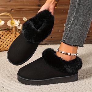 TEMU 여성용 겨울 따뜻한 슬립온 스노우 부츠 & PVC 밑창 - 라운드 토 올테레인 트랙션, 편안한 캐주얼 아웃도어 신발, 블랙, 그레이, 카키, 카멜 - 쉬운 관리 드라이클리닝 가능