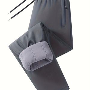 TEMU 여성용 주름 방지 레그 팬츠 - 부드럽고 통기성 좋은 복부 컨트롤 바지, 세탁기 사용 가능한 긴 기장, 체육관, 트레이닝, 캐주얼 및 겨울용 - 우아한 솔리드 컬러 (폴리에스터)