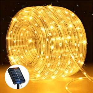 TEMU 크리스마스 솔라 로프 조명, 201/151/101/51LED 야외 솔라 스트링 조명, IP65 방수 솔라 파리 조명, 8가지 조명 모드, 정원, 뒷마당, 파티오, 데크, 현관, 수영장, 나무 장식, 추수감사절, 할로윈, 크리스마스 선물용, 파티오 조명,휴일 장식,장식용 스트링 조명,축제 조명,내구성 있는 플라스틱,멀티모드 조명,휴일 쇼핑객