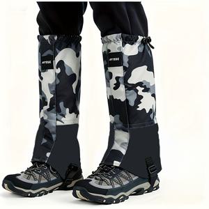 TEMU 1켤레 다리 보호 커버 | 야외 스포츠 및 스키용 조절 가능한 보호 슬리브, 폴리에스터 소재, 혼합 색상