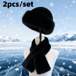 TEMU 여성용 럭셔리 겨울 스카프 & 모자 세트 2개 - 양면 숄 목워머, 추위 방지 경량 비탄성 블러쉬/폰 색조 강화, 파티, 새해 전야 & 추운 날씨용 - 유럽 컬렉션 (손세탁/드라이클리닝)