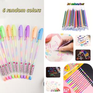 TEMU 30색 메탈릭 글리터 그라데이션 펜 세트 (펜 6개 + 리필 24개 포함), 페인팅 및 수채화 펜에 적합, 앨범, 블랙 카드, 콜라주, 공예, 세라믹, 돌, 유리, 생일 선물, 크리스마스에 적합한 가는 팁 펜