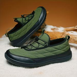 TEMU 남성용 겨울 스노우 부츠 - 미끄럼 방지 고무 밑창 슬립온 앵클 부츠, 따뜻한 단열 방한 아이스/눈 신발