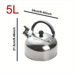 TEMU 101.44oz 두꺼운 스테인리스 스틸 물 냄비, 인체공학적 손잡이 - 투명 냄비, 차, 와인 등에 적합, 자석 오븐 호환